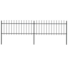 Garden fence with black steel spearheads 3.4x0.8 m by vidaXL, fence panels - Ref: Foro24-277603, Price: 138,63 €, Discount: %