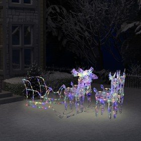 Christmas decoration reindeer and acrylic sleigh 280x28x55 cm by vidaXL, Christmas lights - Ref: Foro24-328532, Price: 96,99 ...