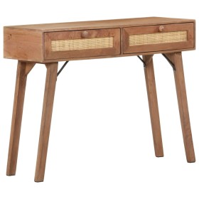 Mesa consola de madera maciza de mango 100x35x76 cm de vidaXL, Mesas auxiliares - Ref: Foro24-323598, Precio: 192,99 €, Descu...