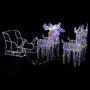 Christmas decoration reindeer and acrylic sleigh 280x28x55 cm by vidaXL, Christmas lights - Ref: Foro24-328532, Price: 116,61...