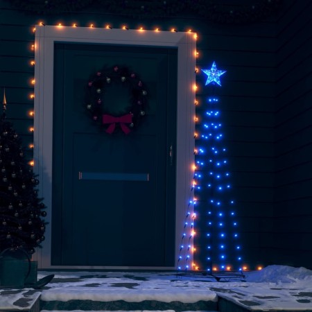 Árbol cono de Navidad 84 LEDs decoración azul 50x150 cm de vidaXL, Arboles de navidad - Ref: Foro24-328694, Precio: 54,40 €, ...