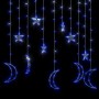 Luces estrella y luna 138 LEDs azul con control remoto de vidaXL, Luces de Navidad - Ref: Foro24-328796, Precio: 23,07 €, Des...