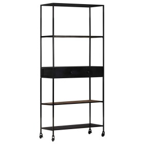 Rough mango wood and iron shelf 80x35x180 cm by vidaXL, Bookcases and shelves - Ref: Foro24-323734, Price: 158,58 €, Discount: %