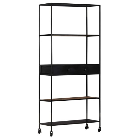 Rough mango wood and iron shelf 80x35x180 cm by vidaXL, Bookcases and shelves - Ref: Foro24-323734, Price: 158,58 €, Discount: %