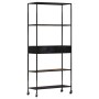 Rough mango wood and iron shelf 80x35x180 cm by vidaXL, Bookcases and shelves - Ref: Foro24-323734, Price: 158,58 €, Discount: %