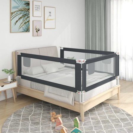 Barandilla de seguridad cama de niño gris oscuro tela 200x25 cm de vidaXL, Barandillas de seguridad - Ref: Foro24-10233, Prec...