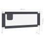 Barandilla de seguridad cama de niño gris oscuro tela 190x25 cm de vidaXL, Barandillas de seguridad - Ref: Foro24-10232, Prec...