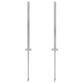 Replacement steel legs 2 units 115 cm silver by vidaXL, Accessories for gates and fences - Ref: Foro24-45045, Price: 38,99 €,...