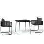 Juego de comedor para jardín 3 piezas negro de vidaXL, Conjuntos de jardín - Ref: Foro24-3099083, Precio: 251,56 €, Descuento: %