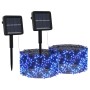 Tiras de luces solares LED 2 uds azul interior/exterior de vidaXL, Luces de Navidad - Ref: Foro24-328949, Precio: 34,98 €, De...