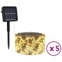 LED-Solar-Lichterkette, 5 Stück, warmweiß, für drinnen und draußen von vidaXL, Weihnachtsbeleuchtung - Ref: Foro24-328951, Pr...