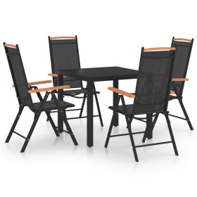 Juego de comedor de jardín 5 piezas aluminio negro de vidaXL, Conjuntos de jardín - Ref: Foro24-3070625, Precio: 409,11 €, De...