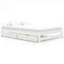 Bed frame with 2 drawers white pine wood 160x200 cm by vidaXL, Beds and slatted bases - Ref: Foro24-3060472, Price: 247,15 €,...