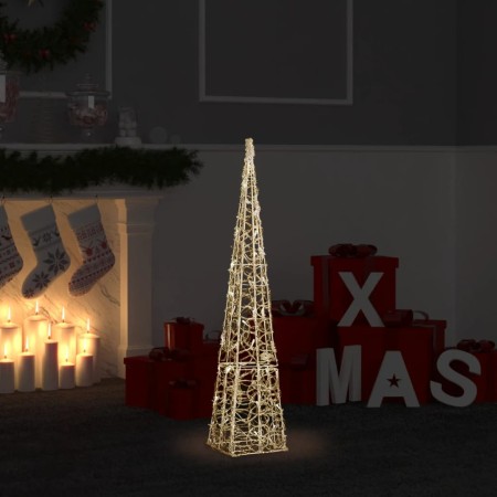 Cono de luz LED decorativo acrílico blanco cálido 90 cm de vidaXL, Luces de Navidad - Ref: Foro24-328959, Precio: 52,57 €, De...