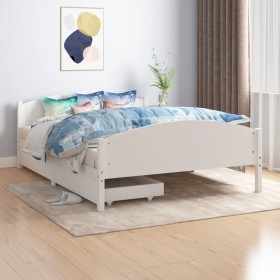 Estructura de cama con 2 cajones madera pino blanca 140x200 cm de vidaXL, Camas y somieres - Ref: Foro24-3060482, Precio: 297...