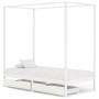 Estructura de cama con dosel 2 cajones pino blanco 100x200 cm de vidaXL, Camas y somieres - Ref: Foro24-3060442, Precio: 257,...