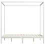 Canopy bed frame with 2 drawers white pine 100x200 cm by vidaXL, Beds and slatted bases - Ref: Foro24-3060444, Price: 361,67 ...