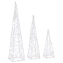 Kaltweißes dekoratives LED-Lichtkegel-Set aus Acryl, 30/45/60 cm von vidaXL, Weihnachtsbeleuchtung - Ref: Foro24-328968, Prei...