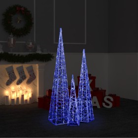 Cono de luz LED decorativo acrílico azul 60/90/120 cm de vidaXL, Luces de Navidad - Ref: Foro24-328973, Precio: 116,99 €, Des...