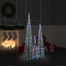 Multicolor acrylic decorative LED light cone 60/90/120 cm by vidaXL, Christmas lights - Ref: Foro24-328974, Price: 115,97 €, ...