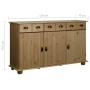 Aparador de madera maciza de pino 134x39x79,5 cm de vidaXL, Aparadores - Ref: Foro24-325538, Precio: 234,84 €, Descuento: %