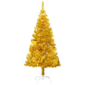Árbol de Navidad artificial con soporte dorado PET 240 cm