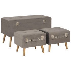 Storage stools 3 pieces gray velvet by vidaXL, Benches for halls and storage - Ref: Foro24-329256, Price: 141,99 €, Discount: %