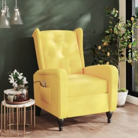 Sillón de masaje reclinable de terciopelo amarillo de vidaXL, Sillones de masaje eléctricos - Ref: Foro24-329359, Precio: 234...