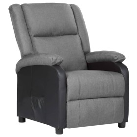 Sillón reclinable de cuero sintético y tela gris claro de vidaXL, Sillones - Ref: Foro24-329487, Precio: 182,81 €, Descuento: %