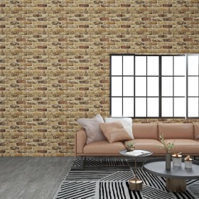 3D Wall Panels 10pcs Dark Sand EPS Brick Design by vidaXL, Wall covering - Ref: Foro24-332926, Price: 177,27 €, Discount: %