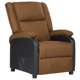 Sillón reclinable de cuero sintético y tela gris taupé de vidaXL, Sillones - Ref: Foro24-329494, Precio: 200,91 €, Descuento: %