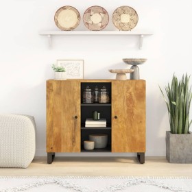 Sideboard mit 2 Türen aus massivem Mangoholz 90x33x75 cm von vidaXL, Sideboards - Ref: Foro24-352928, Preis: 172,12 €, Rabatt: %