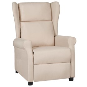 Cream Fabric Recliner by vidaXL, Armchairs - Ref: Foro24-329648, Price: 240,99 €, Discount: %