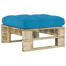 Green impregnated pine wood pallet garden ottoman by vidaXL, Modular outdoor sofas - Ref: Foro24-3066401, Price: 62,99 €, Dis...