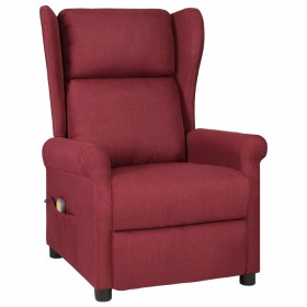 Sillón de masaje de tela rojo tinto de vidaXL, Sillones de masaje eléctricos - Ref: Foro24-329652, Precio: 248,99 €, Descuent...