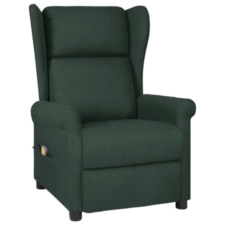 Sillón de masaje de tela verde oscuro de vidaXL, Sillones de masaje eléctricos - Ref: Foro24-329655, Precio: 274,99 €, Descue...