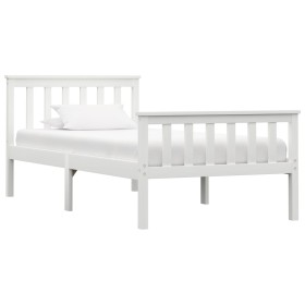 Solid white pine wood bed frame 90x200 cm by vidaXL, Beds and slatted bases - Ref: Foro24-283214, Price: 168,93 €, Discount: %