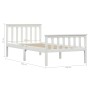 Estructura de cama de madera maciza de pino blanca 90x200 cm de vidaXL, Camas y somieres - Ref: Foro24-283214, Precio: 168,99...