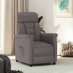 Sillón reclinable de cuero sintético gris de vidaXL, Sillones - Ref: Foro24-329674, Precio: 172,99 €, Descuento: %