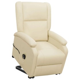 Sillón elevable cuero sintético crema de vidaXL, Sillones - Ref: Foro24-329686, Precio: 363,30 €, Descuento: %