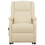 Sillón elevable cuero sintético crema de vidaXL, Sillones - Ref: Foro24-329686, Precio: 377,39 €, Descuento: %