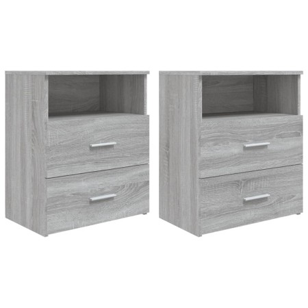 Mesitas de noche 2 unidades gris sonoma 50x32x60 cm de vidaXL, Mesitas de noche - Ref: Foro24-815861, Precio: 108,21 €, Descu...