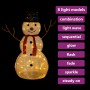 Weihnachtsdeko-Schneemann mit LED aus luxuriösem Stoff 90 cm von vidaXL, Weihnachtsbeleuchtung - Ref: Foro24-329760, Preis: 1...