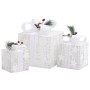 Caja regalo decorativa Navidad 3 pzas blanca exterior/interior de vidaXL, Luces de Navidad - Ref: Foro24-329766, Precio: 35,9...