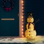 Muñeco de nieve de Navidad con luces LED tela lujosa 120 cm de vidaXL, Luces de Navidad - Ref: Foro24-329761, Precio: 80,04 €...