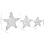 Christmas decoration stars 3 pieces LED silver mesh by vidaXL, Christmas lights - Ref: Foro24-329776, Price: 54,72 €, Discoun...