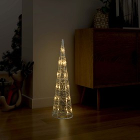 Pirámide decorativa cono acrílico luces LED blanco cálido 60 cm de vidaXL, Luces de Navidad - Ref: Foro24-329797, Precio: 37,...