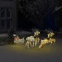 Weihnachtsrentier und Schlitten für den Außenbereich mit 100 goldenen LEDs von vidaXL, Weihnachtsbeleuchtung - Ref: Foro24-32...