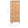 Solid oak wood chest of drawers 45x32x110 cm by vidaXL, Drawers - Ref: Foro24-329924, Price: 324,17 €, Discount: %