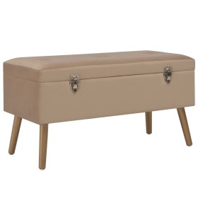 Bench with beige velvet compartment 80 cm by vidaXL, Benches for halls and storage - Ref: Foro24-329933, Price: 90,83 €, Disc...